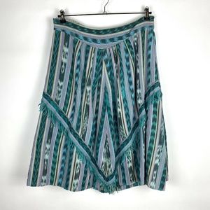 Vintage Turquoise Fringe Boho Cowgirl Skirt